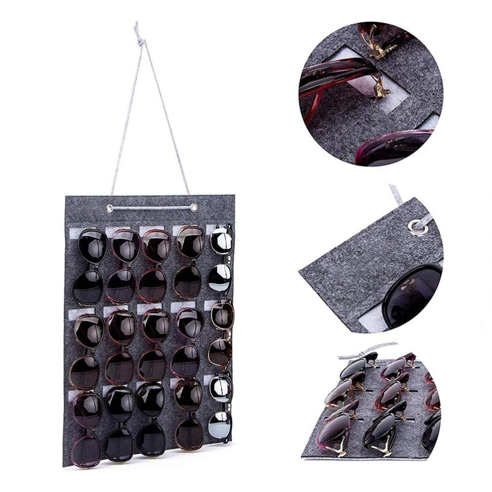 Hanging Sunglasses Organizer Wall Mounted 15 Slots Glasses Storage Organizer Holder