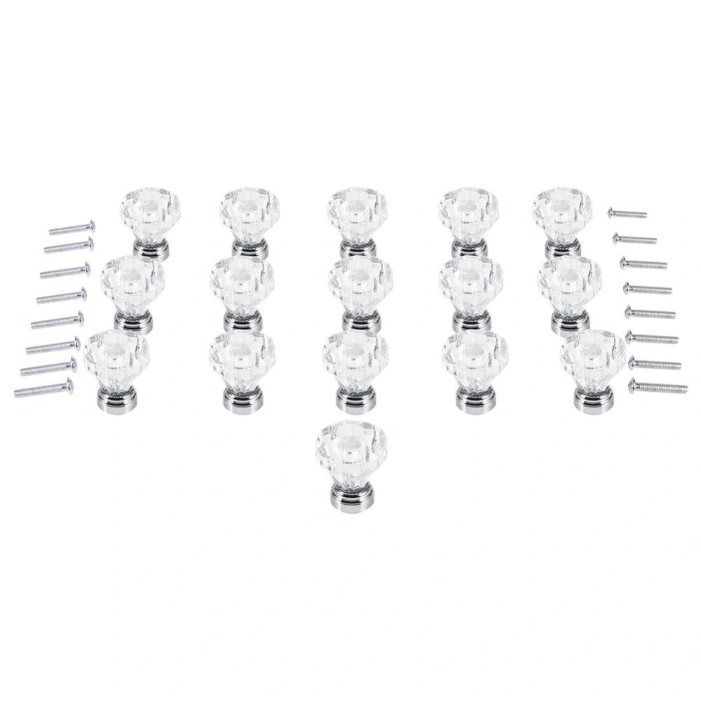 16PCS 25mm Diamond Shape Acrylic Knobs Furniture Drawer Cabinet Cupboard Wardrobe Pull Handle