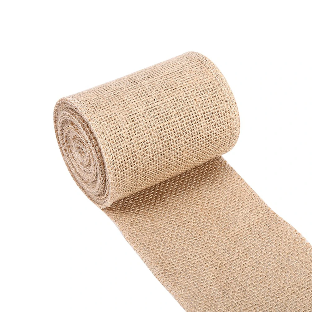 Nature Hessian Jute Burlap Ribbon Rustic Table Runner Crafts Chair Home Wedding Party 10x500cm