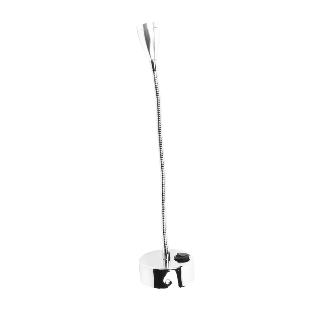 Silver LED Wall Lamps Flexible Gooseneck Bedroom Bedside Reading Light Cool White (Type 2)