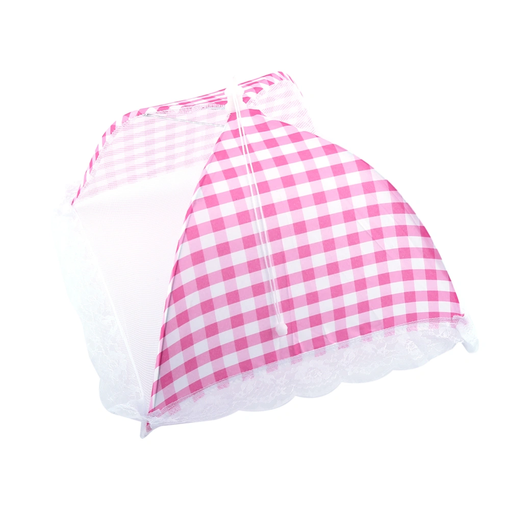 Collapsible Food Umbrella Cover Pop Up Dome Mesh Fly Wasp Insect Net BBQ Kitchen Pink