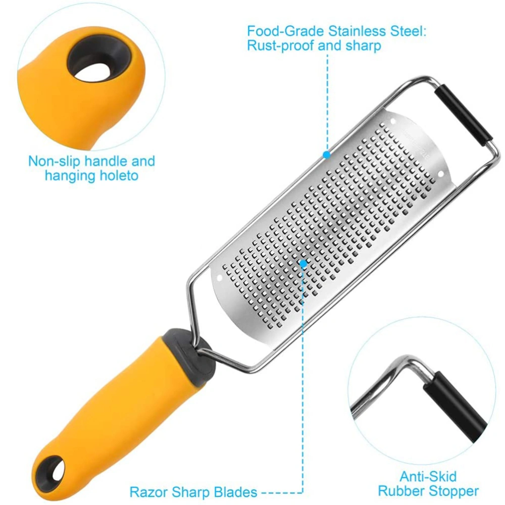 Stainless Steel Cheese Grater with Handle Multifunctional Grater Lemon Ginger Potato Zester