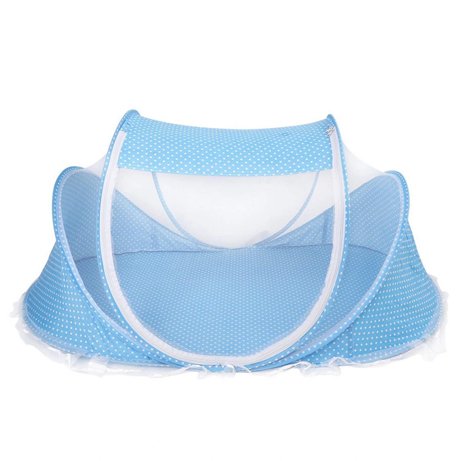 Portable Foldable Mosquito Net Anti Bug Crib Tent with Mattress Pillow for Baby Infant Blue