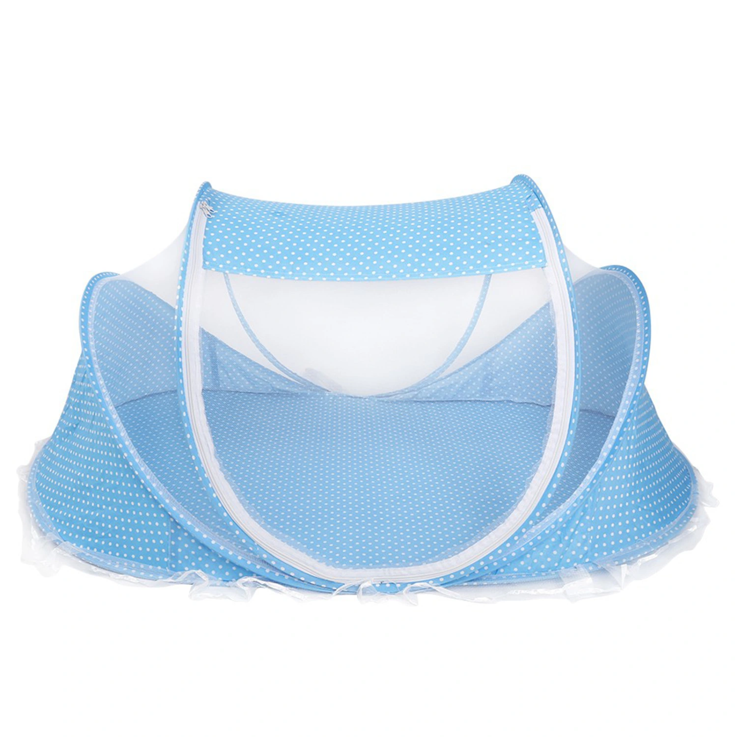 Portable Foldable Mosquito Net Anti Bug Crib Tent with Mattress Pillow for Baby Infant Blue