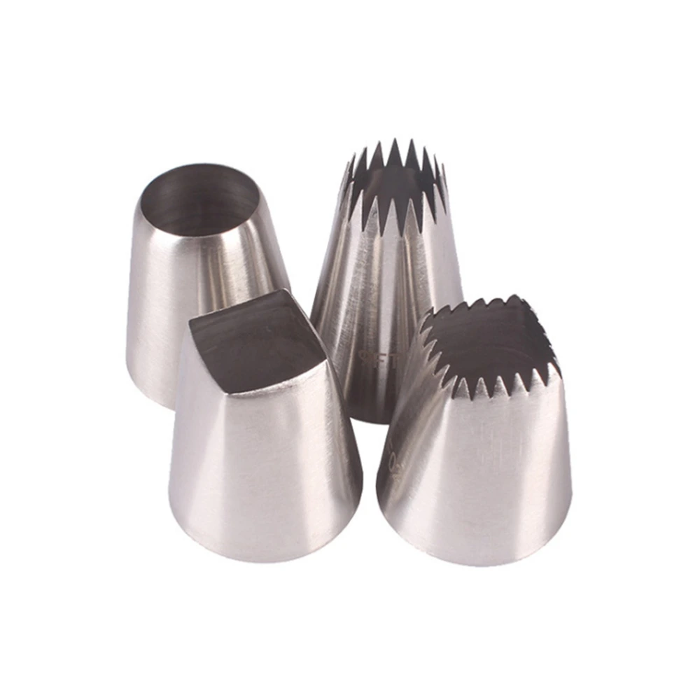 4PCS Cake Decorated Nozzle Set Stainless Steel Piping Nozzle DIY Cake Decorating Tips