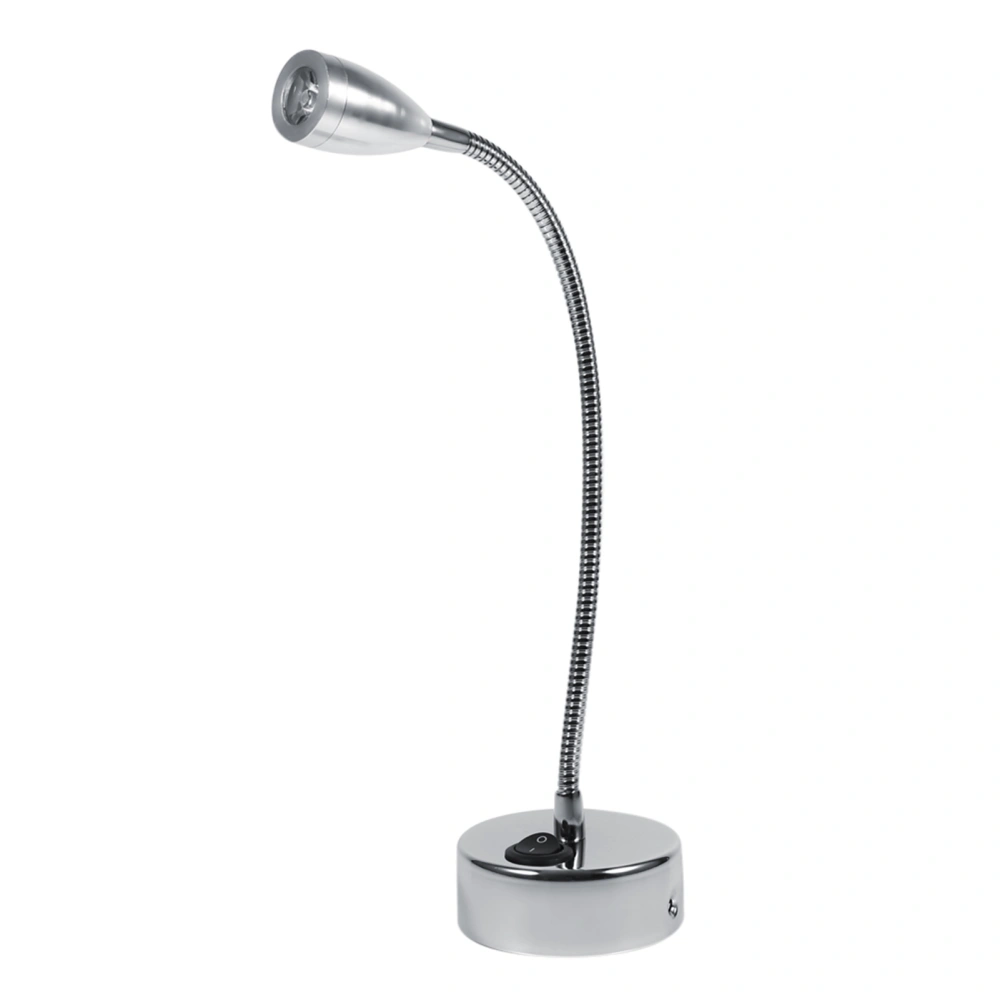 Silver LED Wall Lamps Flexible Gooseneck Bedroom Bedside Reading Light Warm White (Type 2)