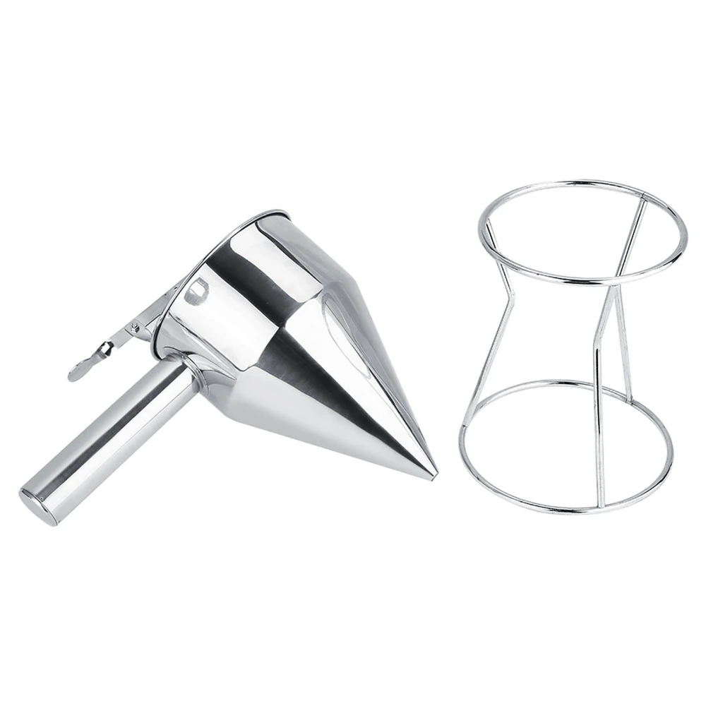 Stainless Steel Baking Funnel Cake Desserts Cooking Tools with Rack for Home Kitchen Bakery Use