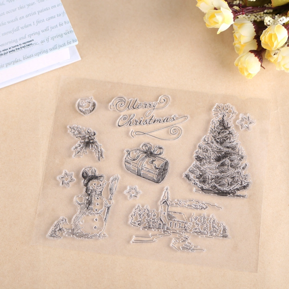 Christmas Snowman Tree Silicone Clear Stamp Scrapbook Album Home Decor Gift Card Kid Adult DIY