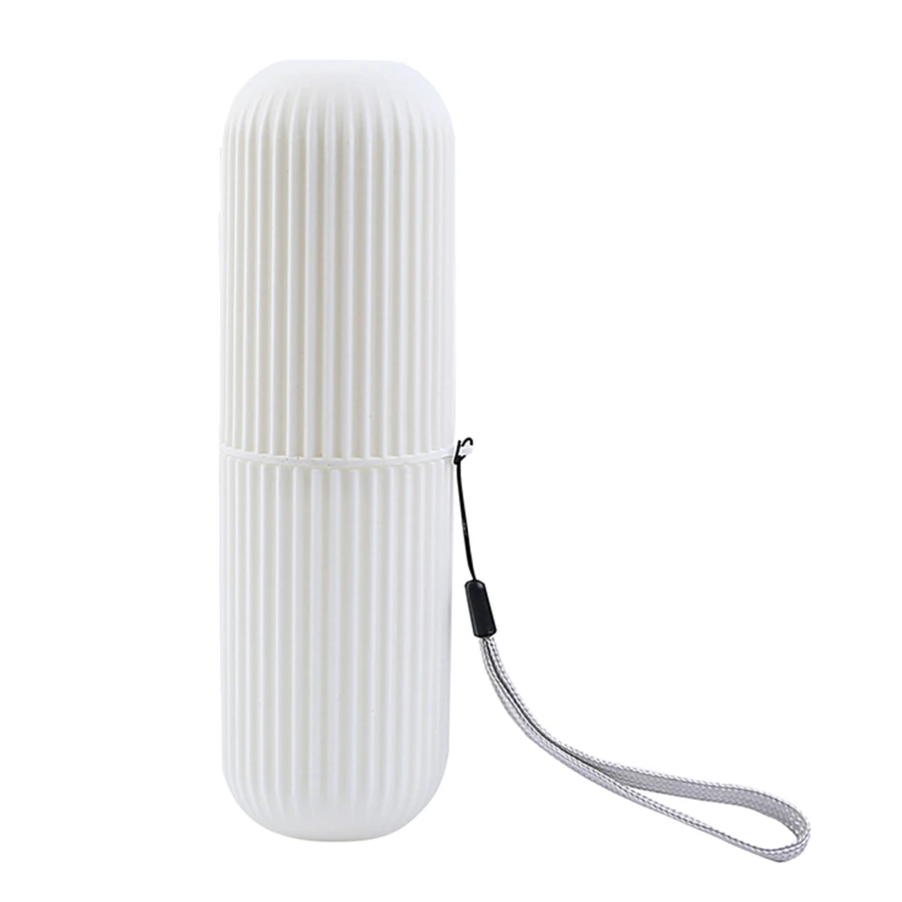 Travel Toothbrush Case Carrier Portable PP Slip Resistant Travel Toothbrush Cup with Cover White