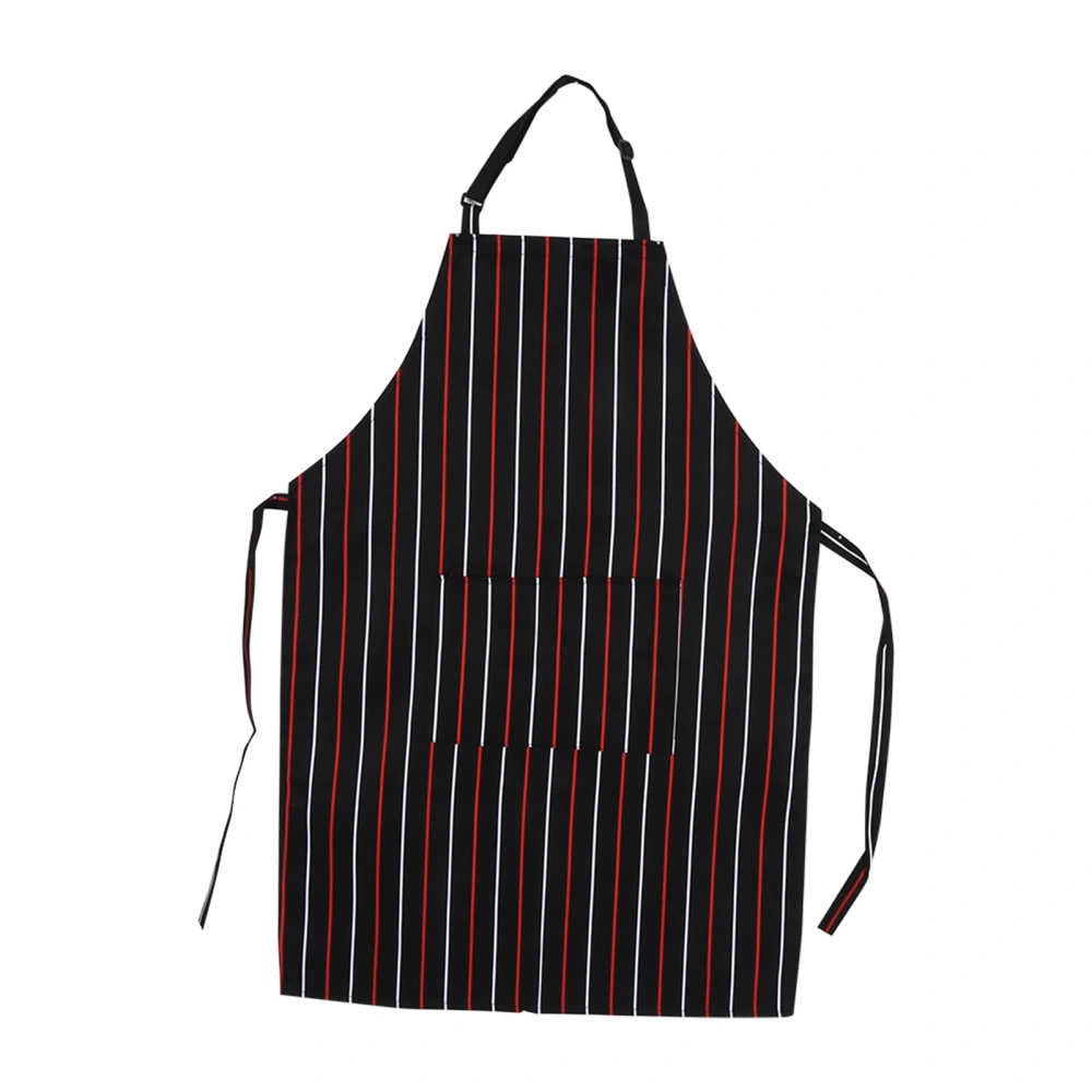 Apron With Front Pocket for Chefs Kitchen Cooking Craft Dress(#4 Black Strip)