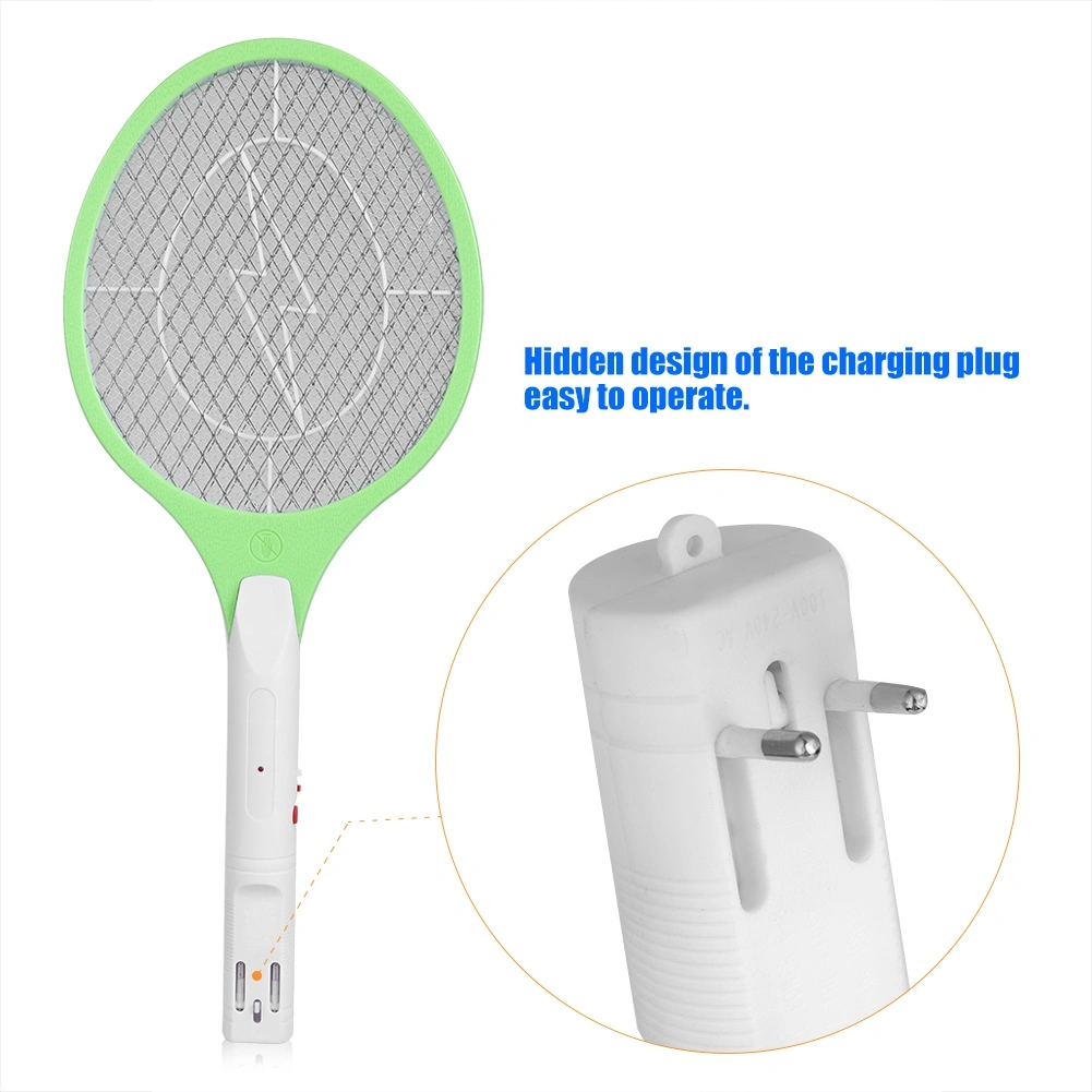 Cordless Rechargeable Electric Fly Mosquito Swatter Bug Zapper Racket Insects Killer Green