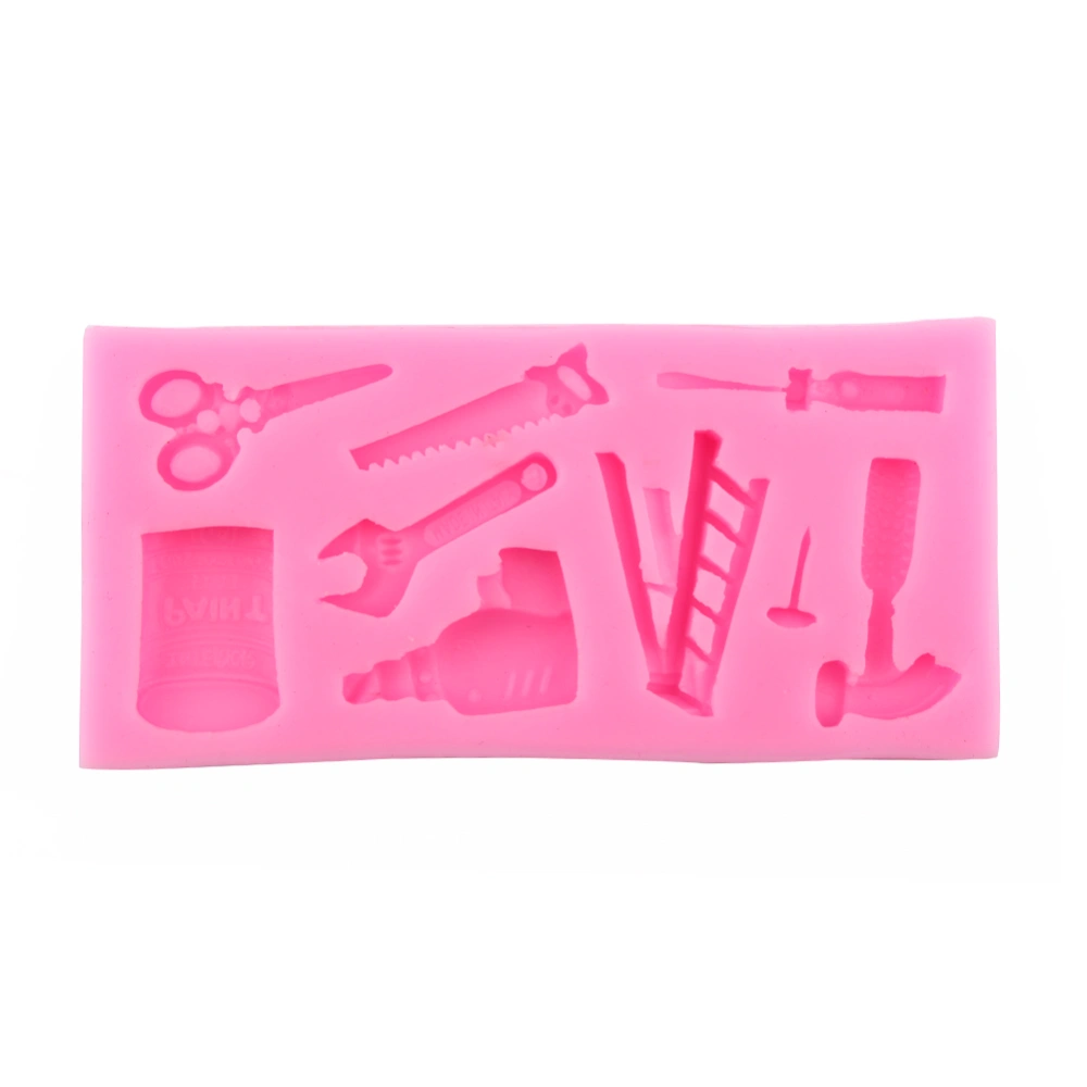 Lovely Silicone Cake Fondant Mold Topper Hammer Spanner Tools DIY Baking Moulds