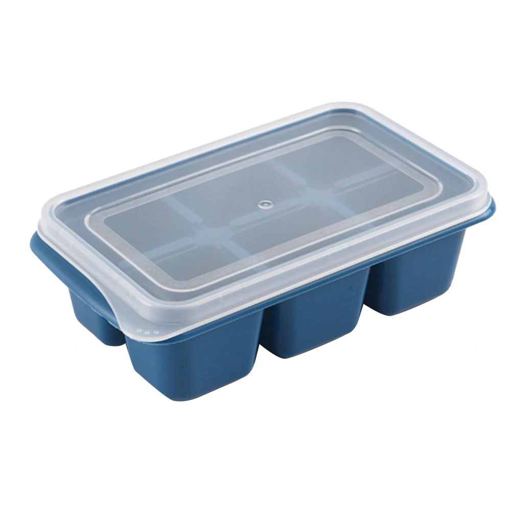 Ice Tray Food Grade PP Easy Cleaning Stackable Design Soft 11.5x7x4cm Compact Ice Cube Tray with Lid for Freezer Dark Blue