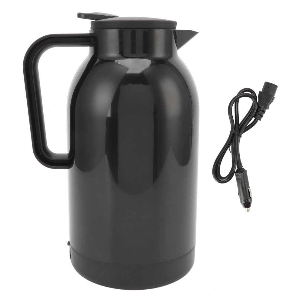 Car Heating Cup Portable Stainless Steel Electric Water Kettle for Tea Coffee Black 1300ML