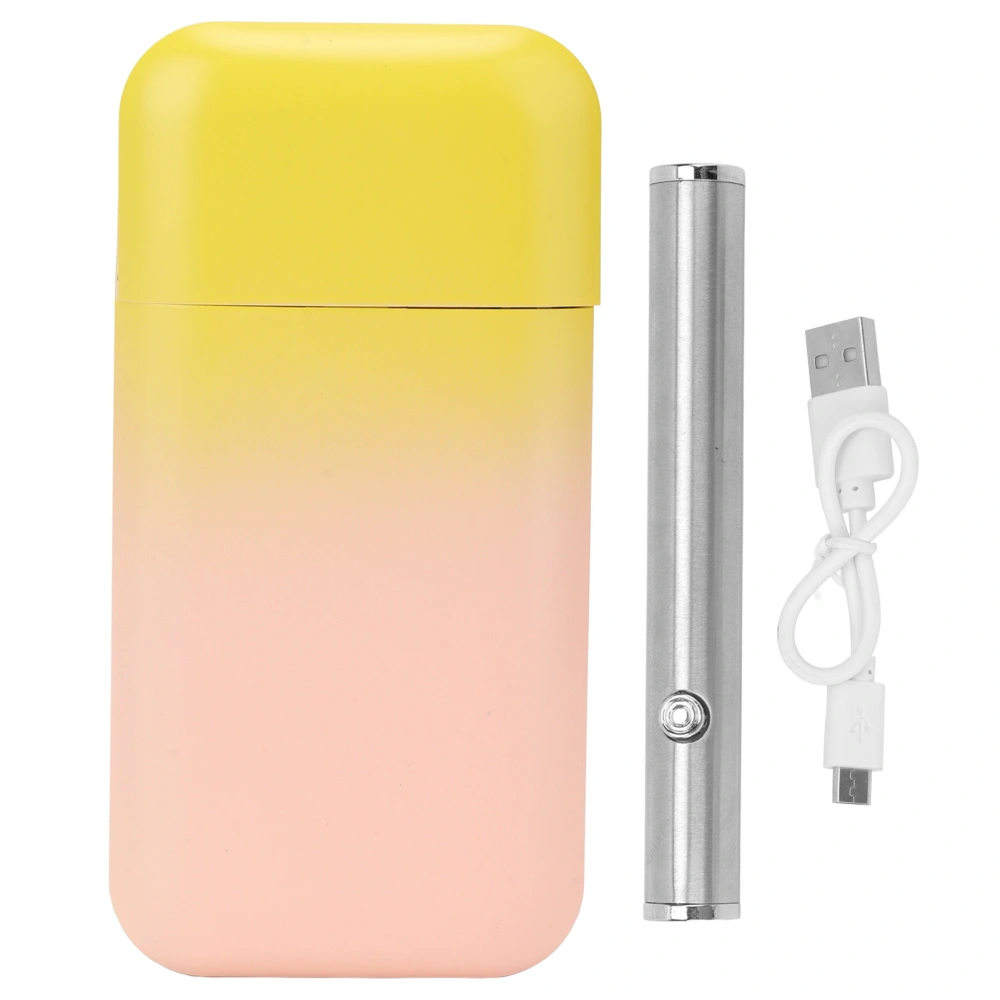 Gradient Cigarette Case Multifunction Cigarette Holder Case with USB Charging Cigarette Lighter for Man Woman Gradient Yellow Pink