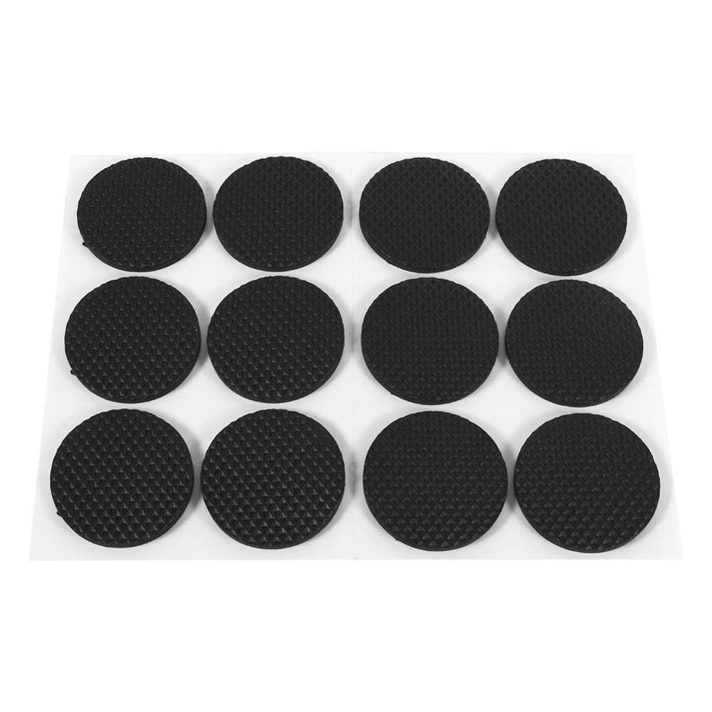 12Pcs Black Self Adhesive Floor Protectors Furniture Sofa Table Chair Rubber Feet Pad Round