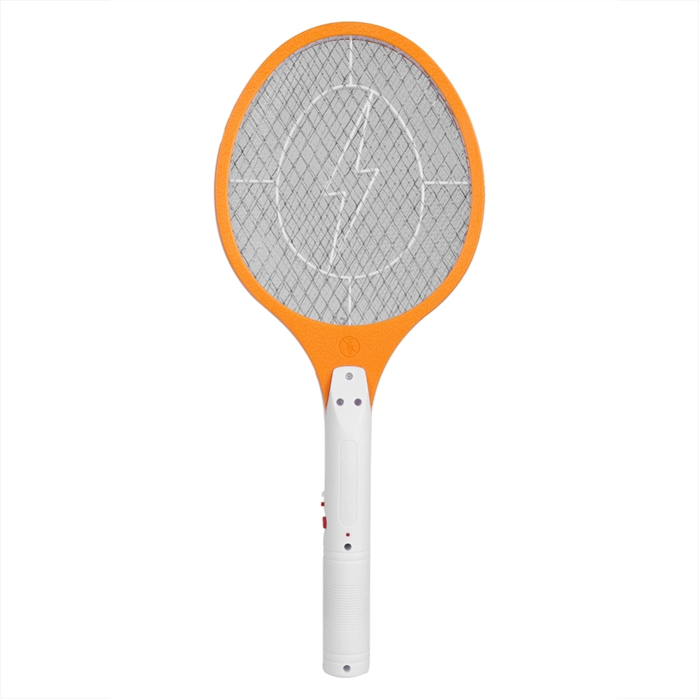 Cordless Rechargeable Electric Fly Mosquito Swatter Bug Zapper Racket Insects Killer Orange