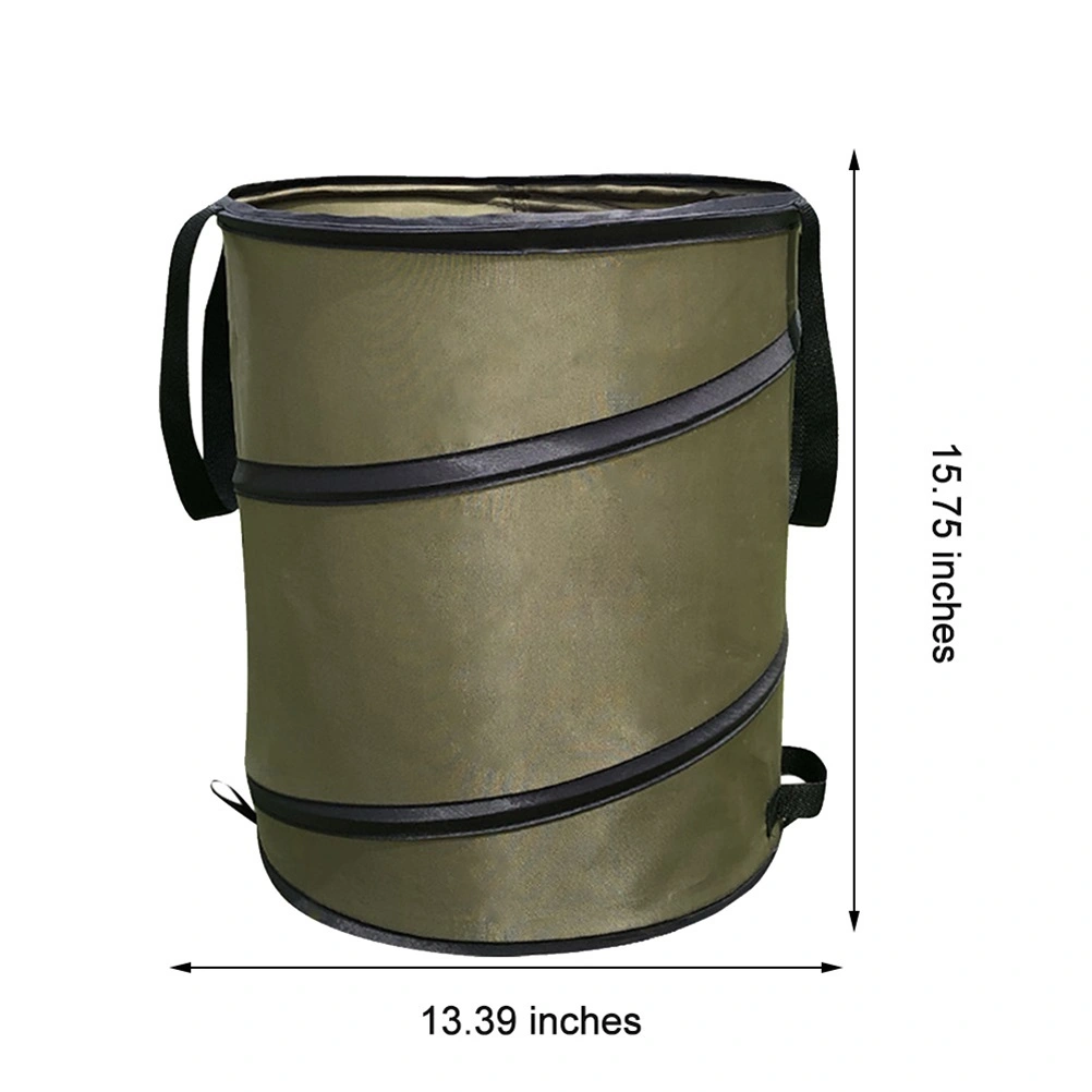 Collapsible Garden Waste Bag Oxford Cloth Bucket Reusable Container with 2 Carrying Handle for Garden Collecting Leaves 37.8 L