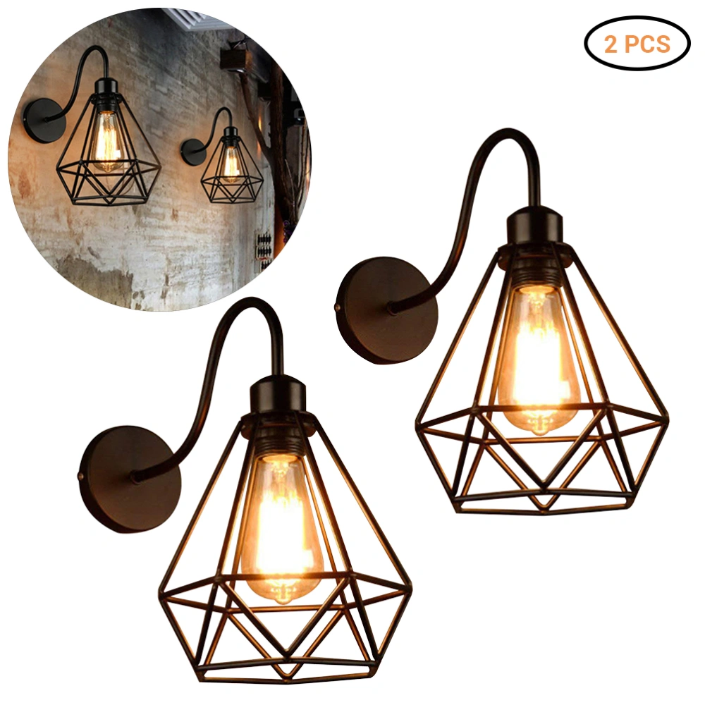 Industrial Wall Sconce Vintage Wire Cage Wall Light Rustic Wall Light Fixture for Bedroom Nightstand Porch