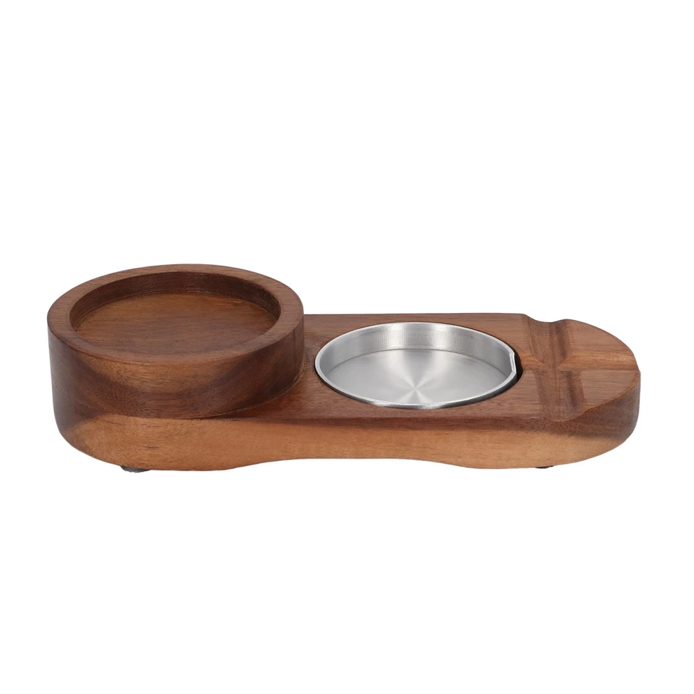 Wooden Cigar Ashtrays Coaster Retro Detachable Exquisite 2 in 1 Whiskey Tray and Cigar Holder for Home Bar Office Oval