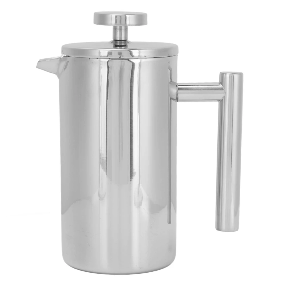 French Press Pot Stainless Steel Double Layer Portable French Press Coffee Maker for Home Outdoor Camping Travel 1000ml