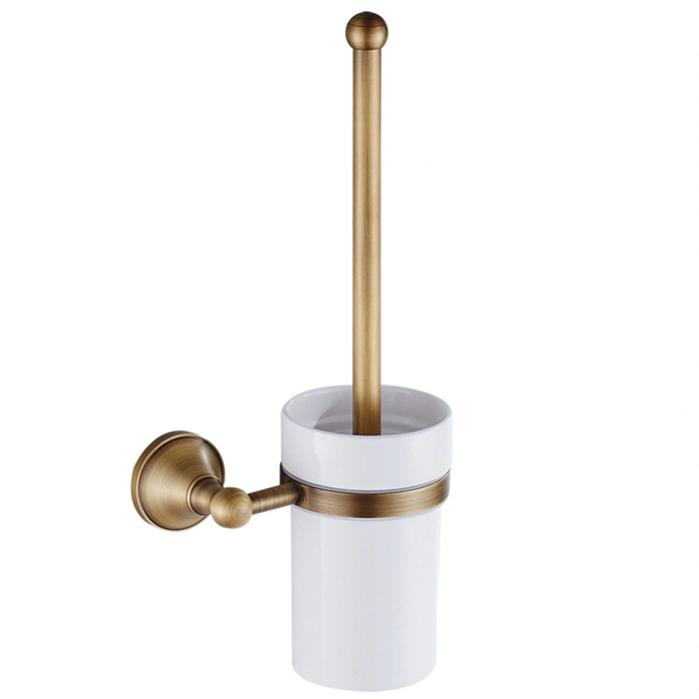 European Luxurious Antique Bronze Toilet Brush Holder Set Wall Mounted Brass Bathroom Accessories