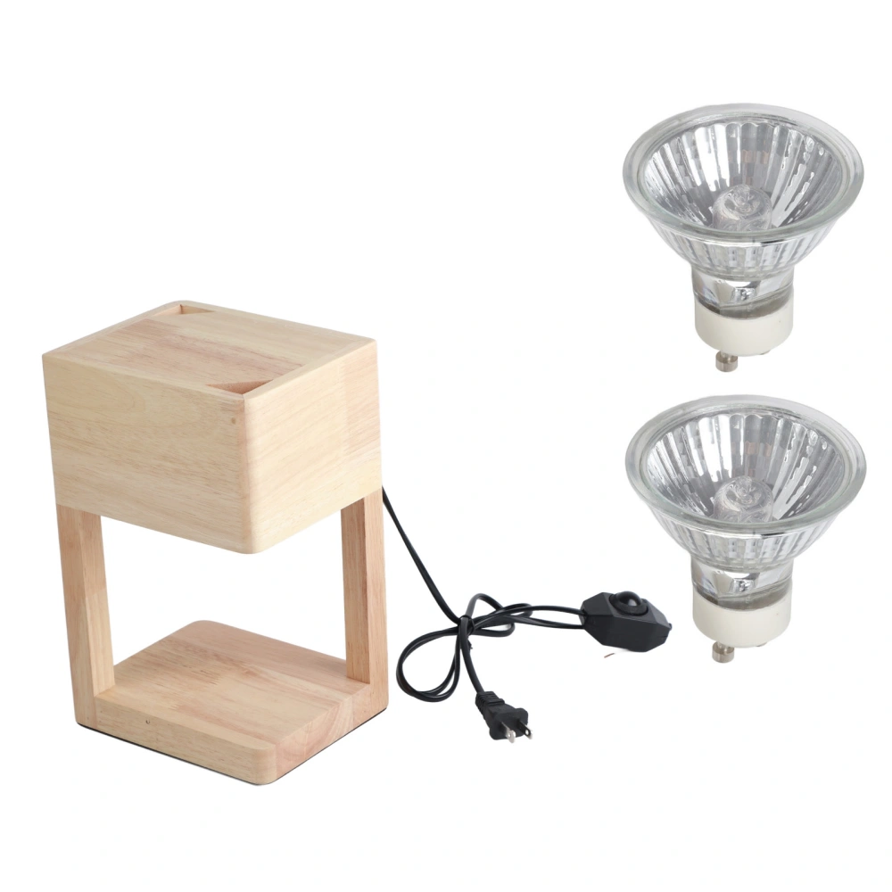 Wooden Candle Lamp Dimmable Candle Warmer Lamp US Plug 110‑240V for Bedroom Bedside