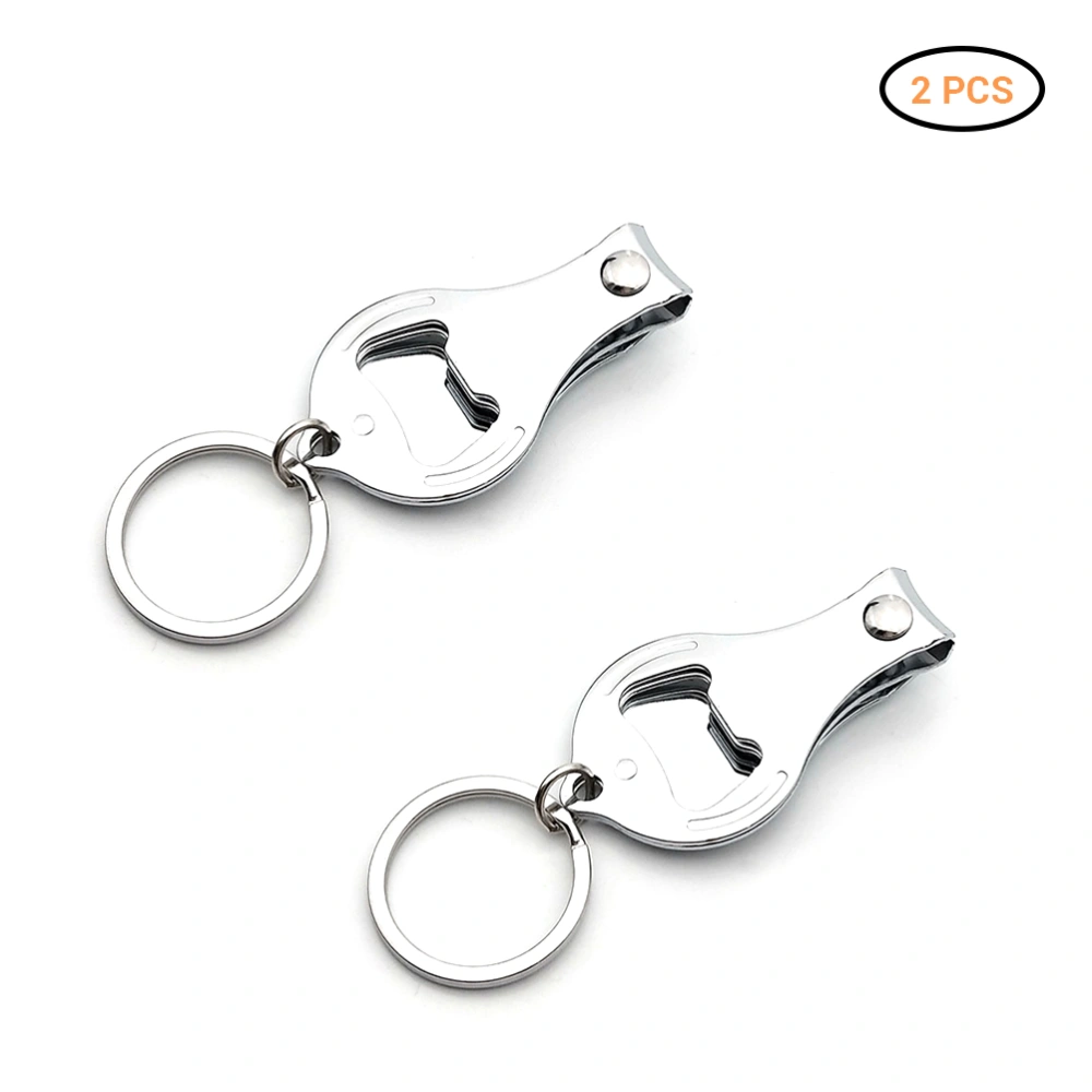 3 In 1 Multifunction Round Bottle Opener Nail Clippers Key Chain