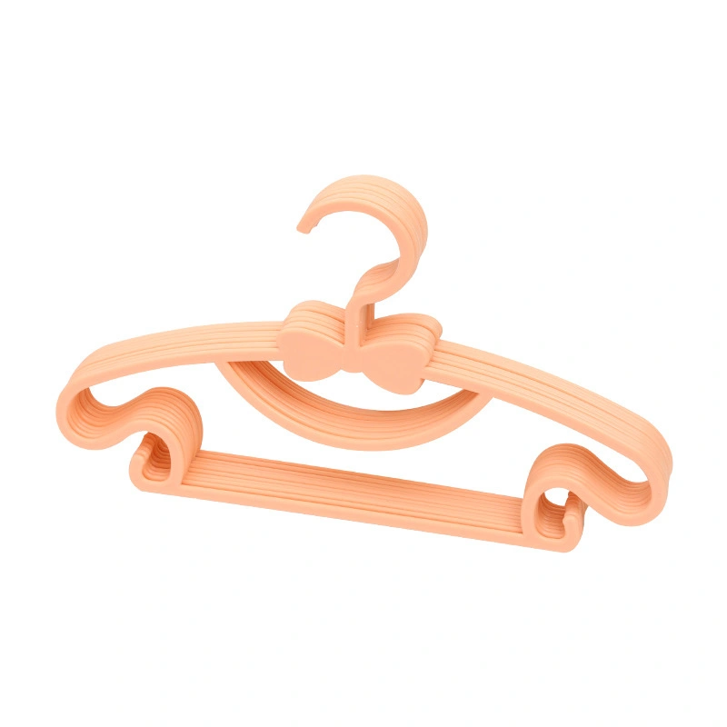 10PCS Kids Storage Hangers Plastic Thicken Bow Knot Coat Drying Hanger for Toddler Baby Orange