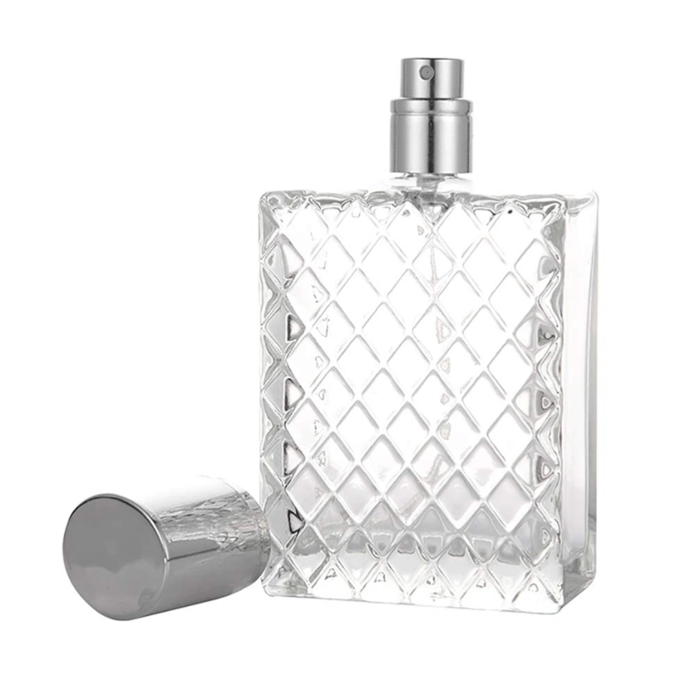 100ml Perfume Bottle Grids Portable Clear Travel Refillable Perfume Glass Empty Bottle