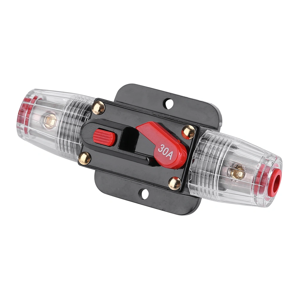DC12V-24V Car Circuit Breaker Reset Inline Fuse Inverter Audio/Video System Protection (30A)