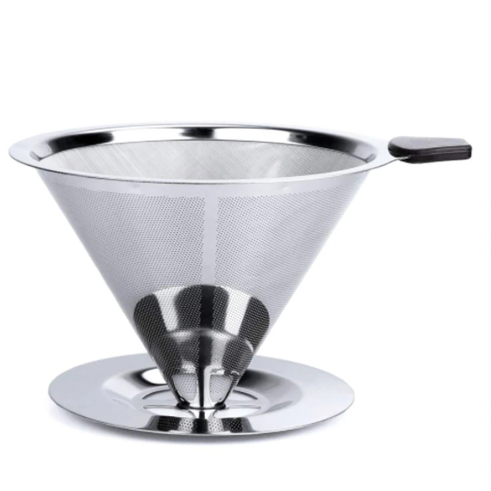 Pour Over Coffee Dripper Stainless Steel Coffee Filter Removable Dripper with Stand Reusable Cone Dripper