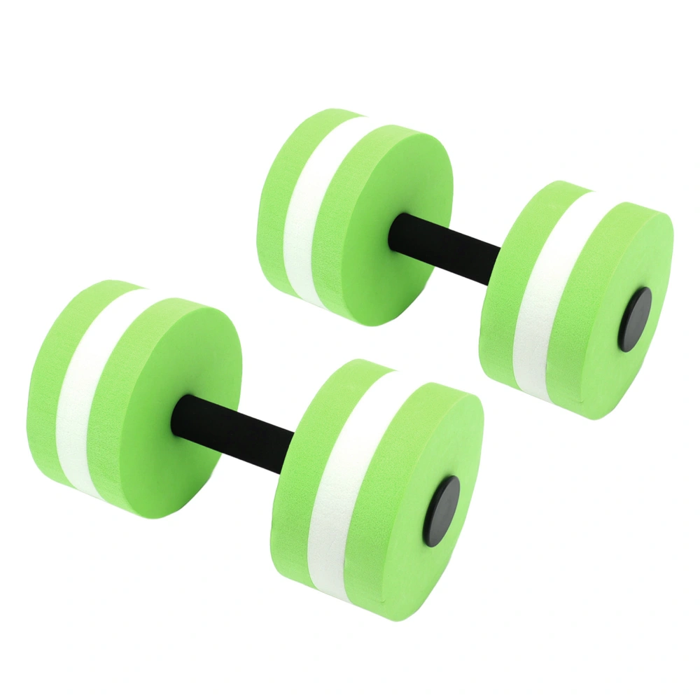 2 PCS EVA Water Floating Dumbbell Yoga Exercise Water Foam Dumbbell Fitness Tool for Men Women Kids Green