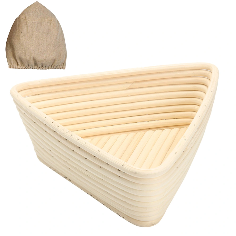 Triangle Bread Proofing Baskets with Liner Dough Rising Rattan Handmade Rattan Bowl