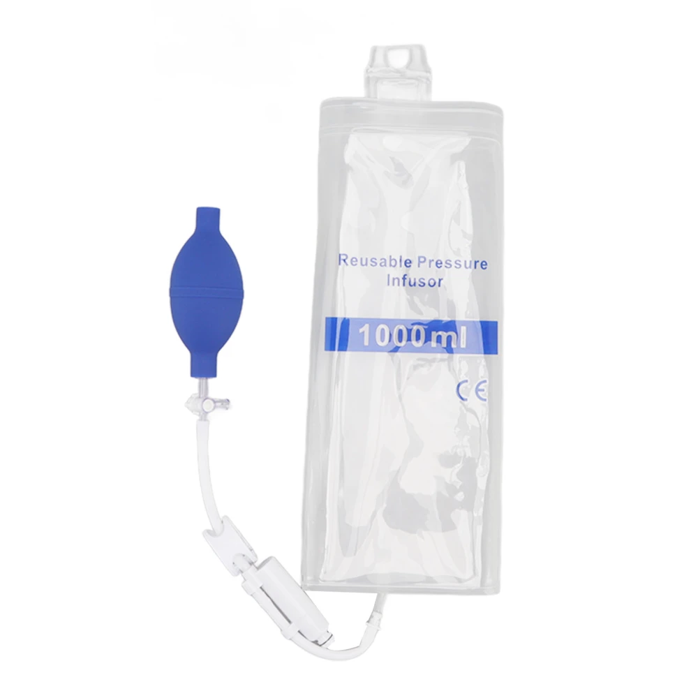 1000ml Pressure Infusion Bag for Blood and Fluid Quick Infusion with Pressure Display Column for Hospital Emergency Transfusion