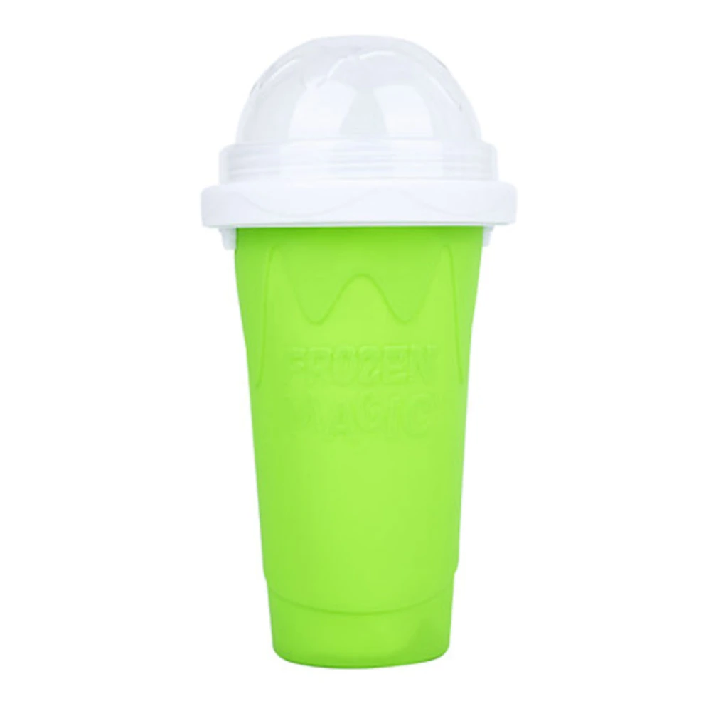 Quick Frozen Cup Portable Thirst Quencher Silica Gel Ice Slushy Maker Cup for DIY Smoothie Green 400ml