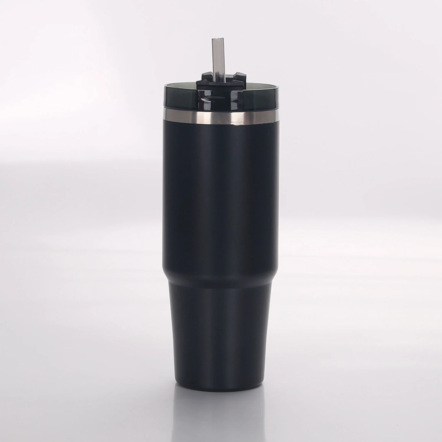 Travel Tumbler Cup Stainless Steel with Straw Lid Keep Warm and Cold Coffee Mug for Home Office Black 30oz