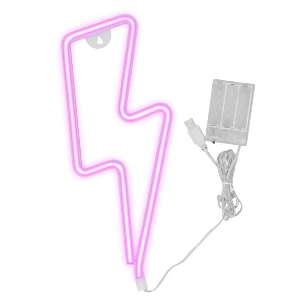 LED Neon Signs Light Night Decorative Lamp USB Battery for Wall Decor Room Decorations Pink Light