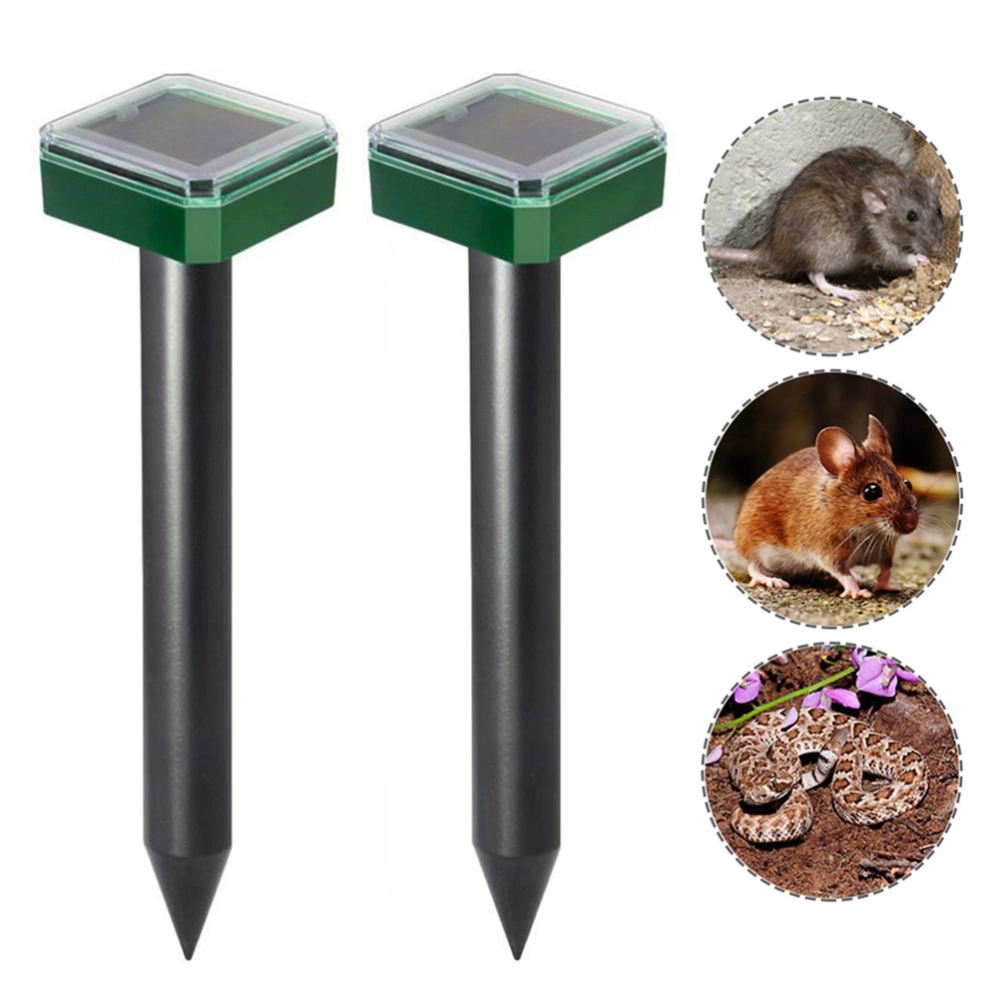 2 Pcs Ultrasonic Solar Mole Snake Mouse Pest Rodent Repeller Outdoor Garden Yard Anti Mosquito Snake Bird