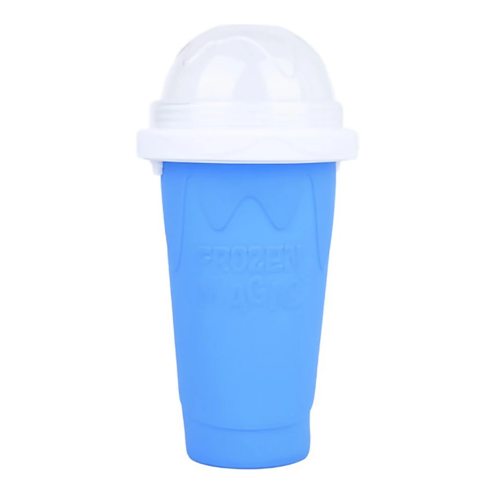 Quick Frozen Cup Portable Thirst Quencher Silica Gel Ice Slushy Maker Cup for DIY Smoothie Blue 400ml