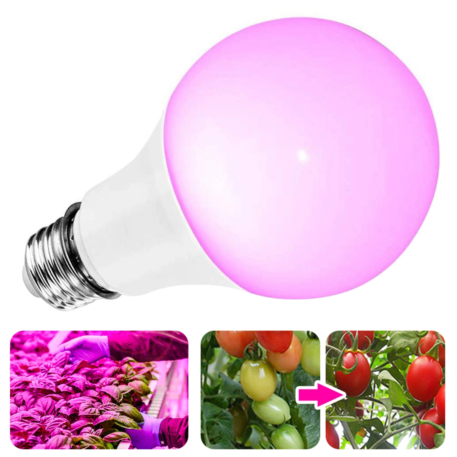 LED Grow Light Bulb Full Spectrum Growing Lights for Indoor Plants E26 E27 Plant Light Bulbs for Indoor Greenhouse Hydroponic Succulent