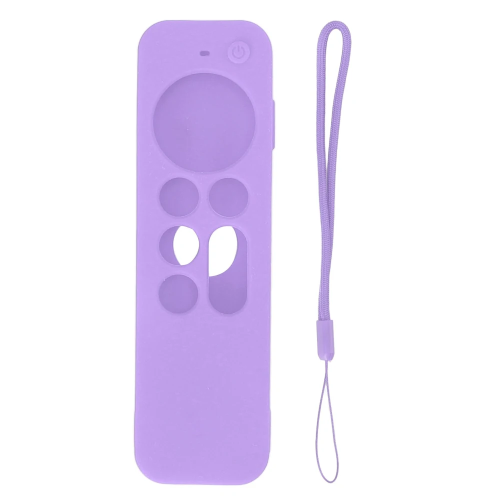 All Inclusive Anti Drop Dust Proof Silicone Cover Case for IOS TV 4K 6 Generation 2021 Remote Control Purple