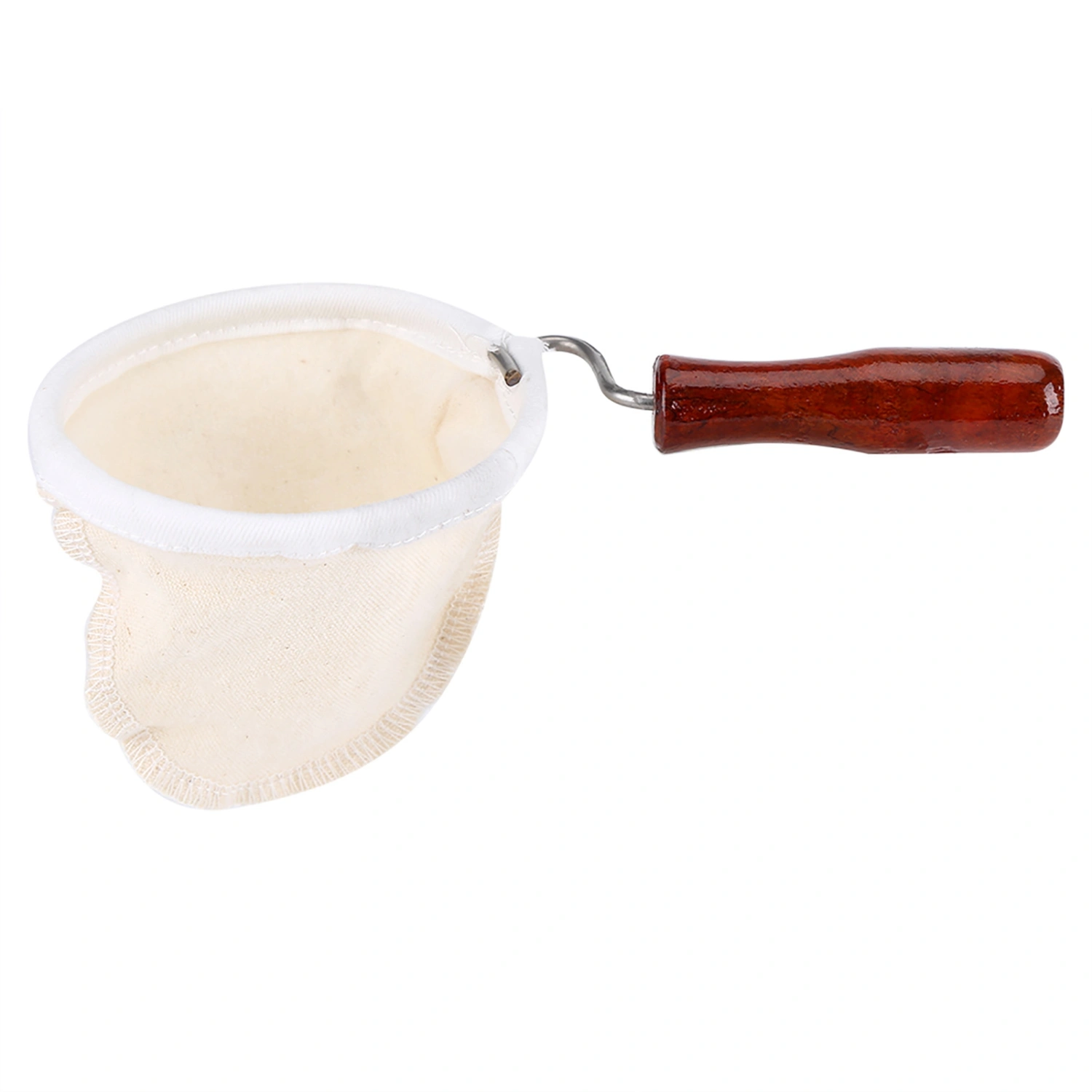 Reusable Flannel Cloth Handmade Coffee Filter Strainer with Wood Handle (Large)
