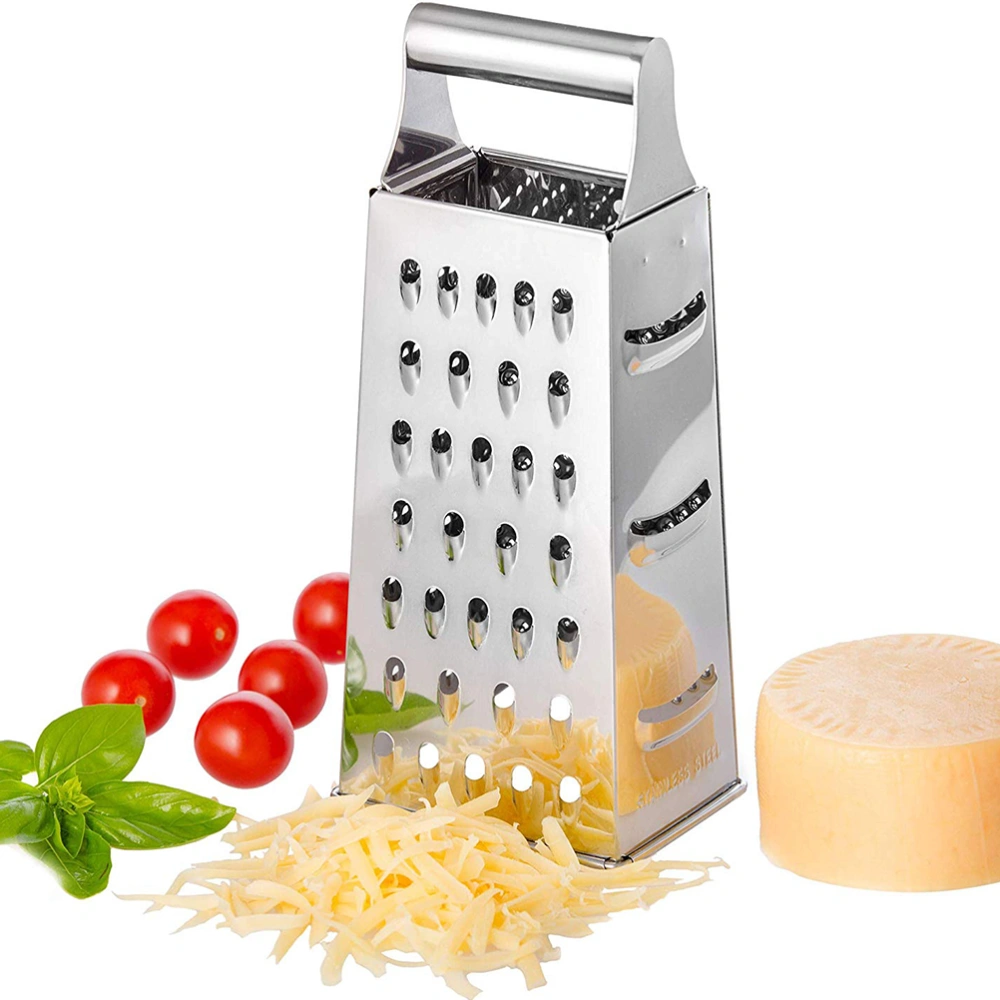 Stainless Steel Box Grater Multipurpose 4 Sided Graters for Kitchen Vegetables Fruits Cheeses