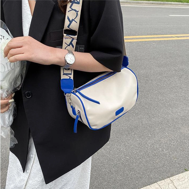 Women One Shoulder Messenger Bag Fashionable Simple Pure Color Bag Ladies Casual Bags Blue