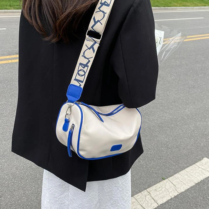 Women One Shoulder Messenger Bag Fashionable Simple Pure Color Bag Ladies Casual Bags Blue