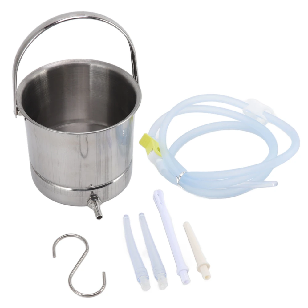 Enema Bucket Kit Silicone Household 1.6L Bucket Hose Nozzles with Storage Bag For Colonic Hydrotherapy Enemas