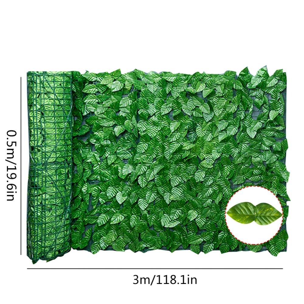 Artificial Leaf Screening Roll UV Fade Protected Hedging Wall Landscaping Garden Fence Balcony Screen for Indoor Outdoor Decor