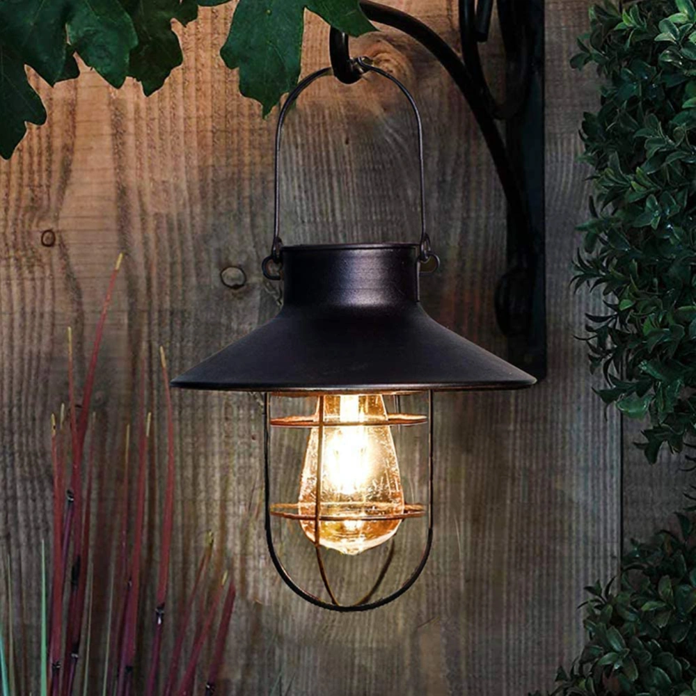 Outdoor Solar Hanging Lanterns Vintage Solar Garden Light with Warm LED Bulbs for Garden Yard Patio Pathway