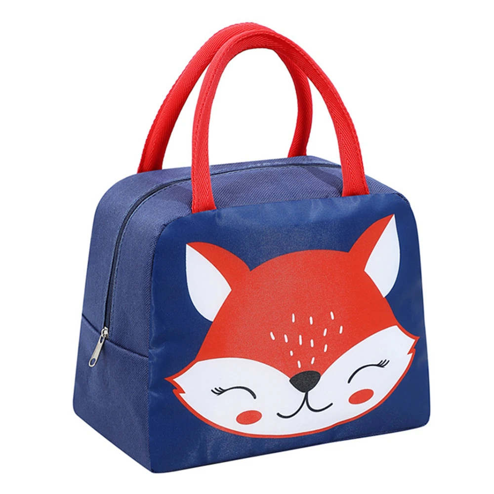 Lunch Bag Cute Cartoon Animal Pattern Waterproof Large Capacity Portable Thermal Insulation Lunch Box Bag for Women Men Fox